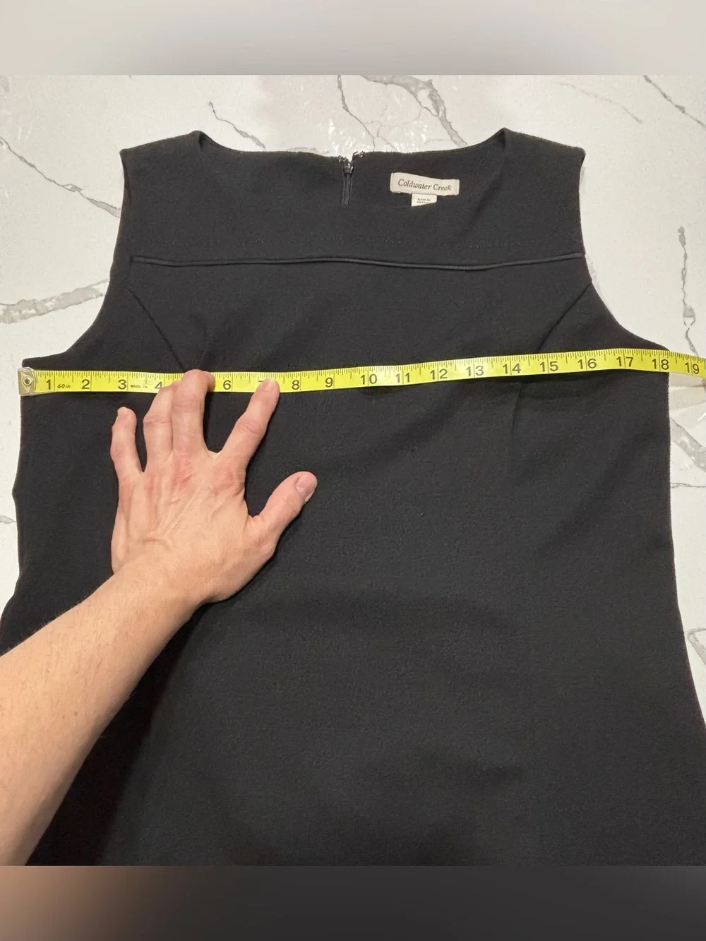 Coldwater Creek Sleeveless Black Midi Sheath Lined Rayon Tank Dress Medium 10/12